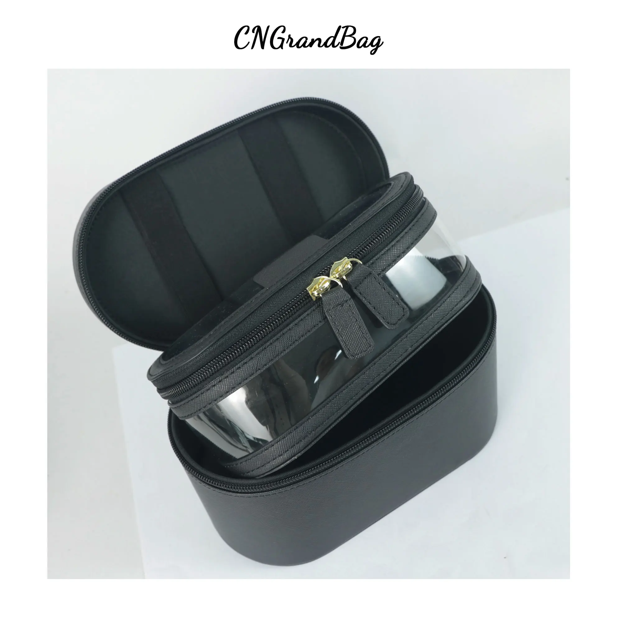 Customisable Name Ladies Saffiano Split Leather Travel Toiletry Case Bag Makeup Organizer Box Dopp Kit Cosmetic Bag Set 5