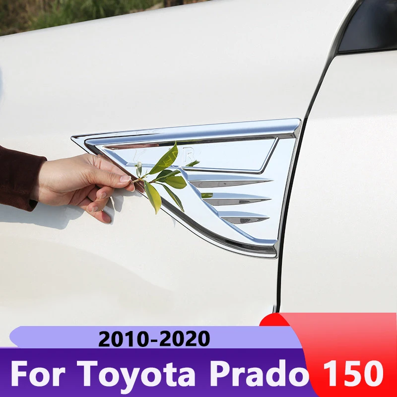 

Для Toyota Land Cruiser Prado FJ150 2018 2019 2020 ABS переднее крыло автомобиля, боковое отверстие двигателя, Крышка вентиляционного отверстия, наклейка на вентиляционную решетку Shark Gills