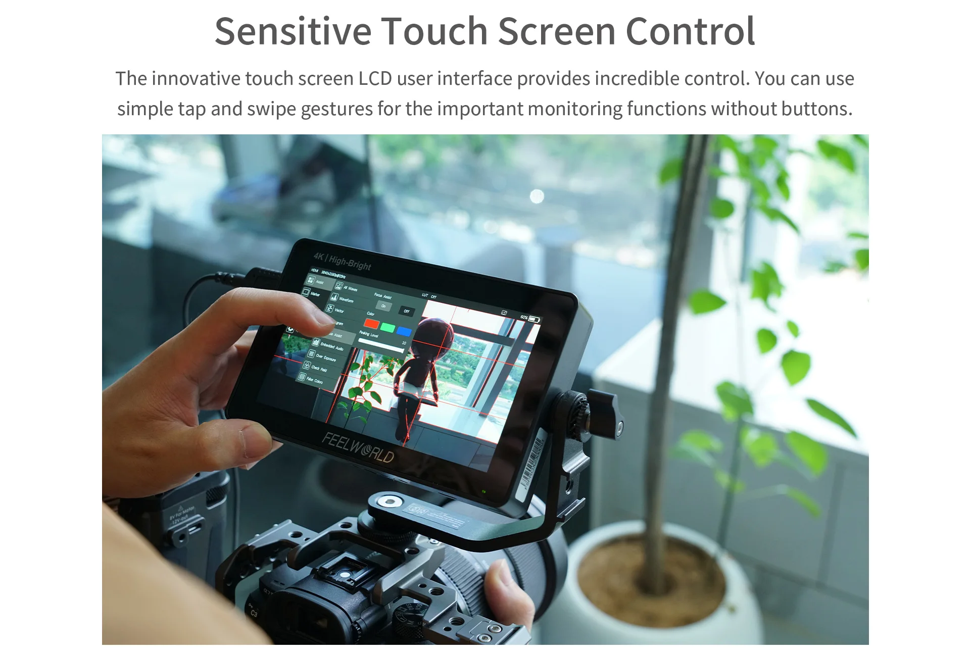 F6 Pro 5.5 Inch Touch Screen Filed Camera Monitor 1600nits High Bright 4K HDMI w