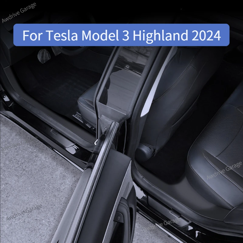 

Front and Rear Door Threshold Strip for Tesla Model 3 Highalnd 2024 Full Package Threshold TPE Integrated Felt Board Accessories