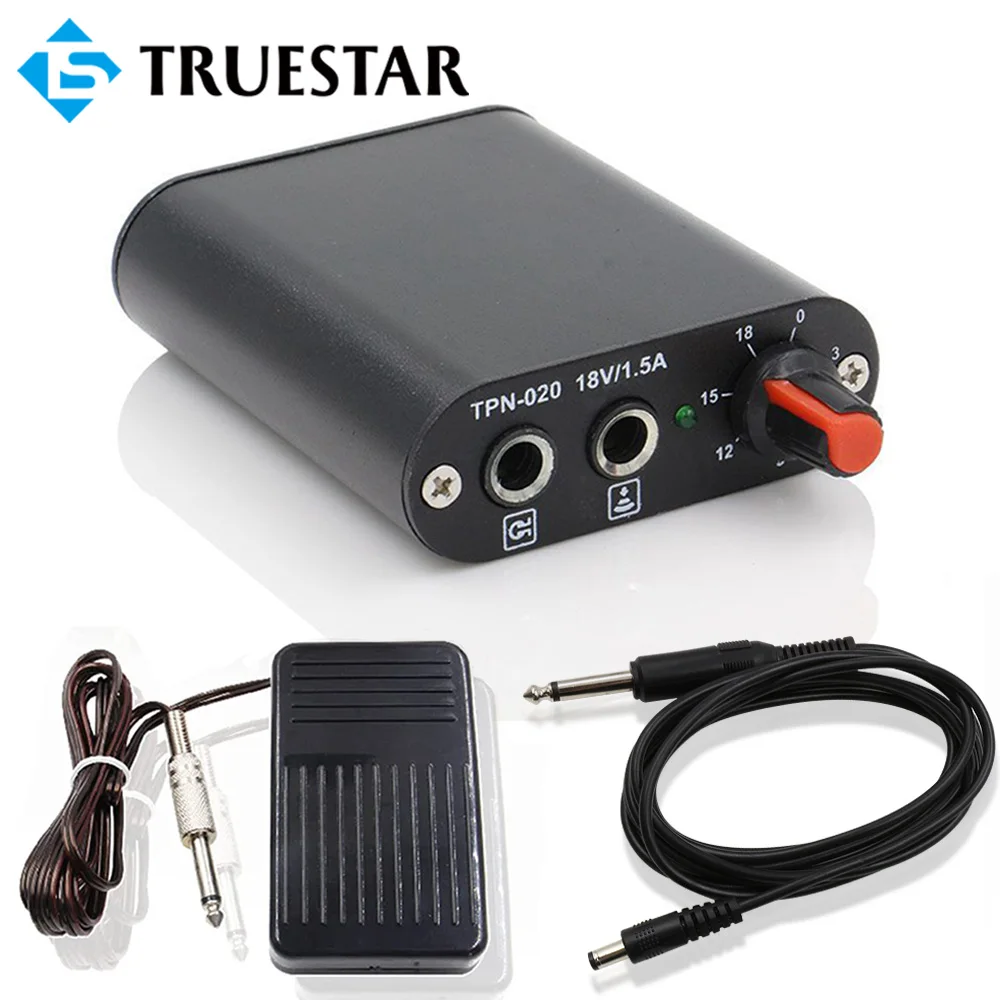 Mini Tattoo Power Supply Kit With Tattoo Machine Foot Pedal Switch Source Controller With Plug For Machine Pen Body Art tattoo accessories tattoo power supply