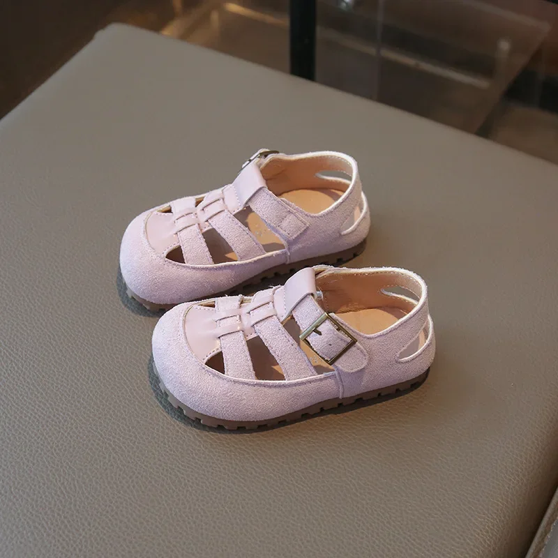 Girls Woven Flat Sandals Summer Beach Thick Bottom