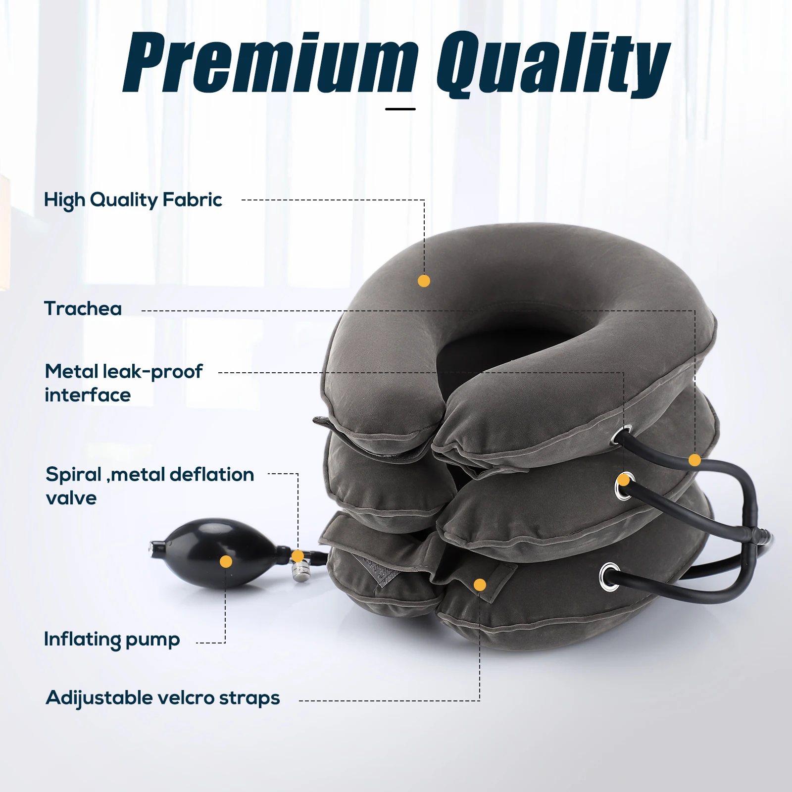 Neck Massager Inflatable Air Cervical Neck Traction Support PainStress Relief Neck Collar Pillow Neck Stretching Brace