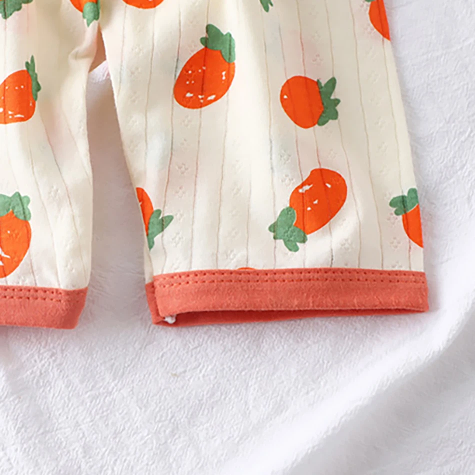 طقم بيجامات وقميص قطني بأكمام طويلة للأطفال الصيفي 3