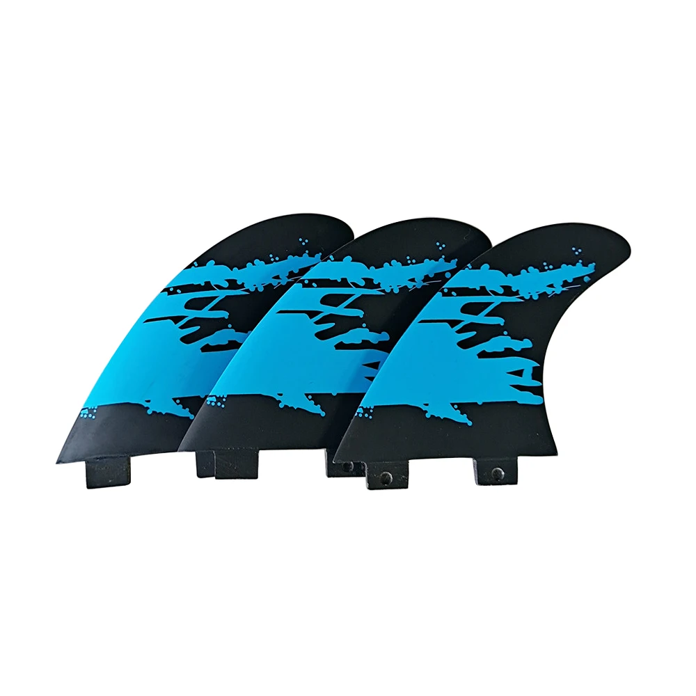 Multi-base surf fins M tri fin set thruster high porformance fiberglass 3 fin blue surfboard fins surfing stabilizer