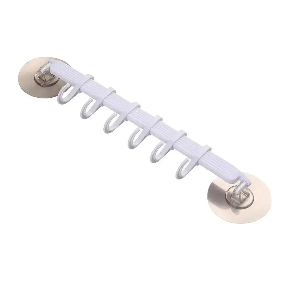 Suction Cup Hook 1pc Blue/White/Pink 6 Rows for Kitchen Bathroom Corner Suspension Without Marks Hanger