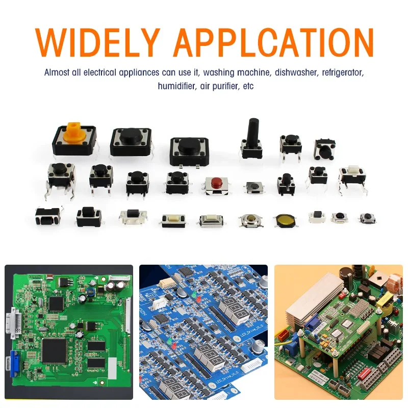 125pcs/lot Micro Push Button Tact Switch Kit 25 Types Including Reset & Mini Leaf Switches SMD/DIP 2*4 3*6 4*4 6*6 Buttons Touch