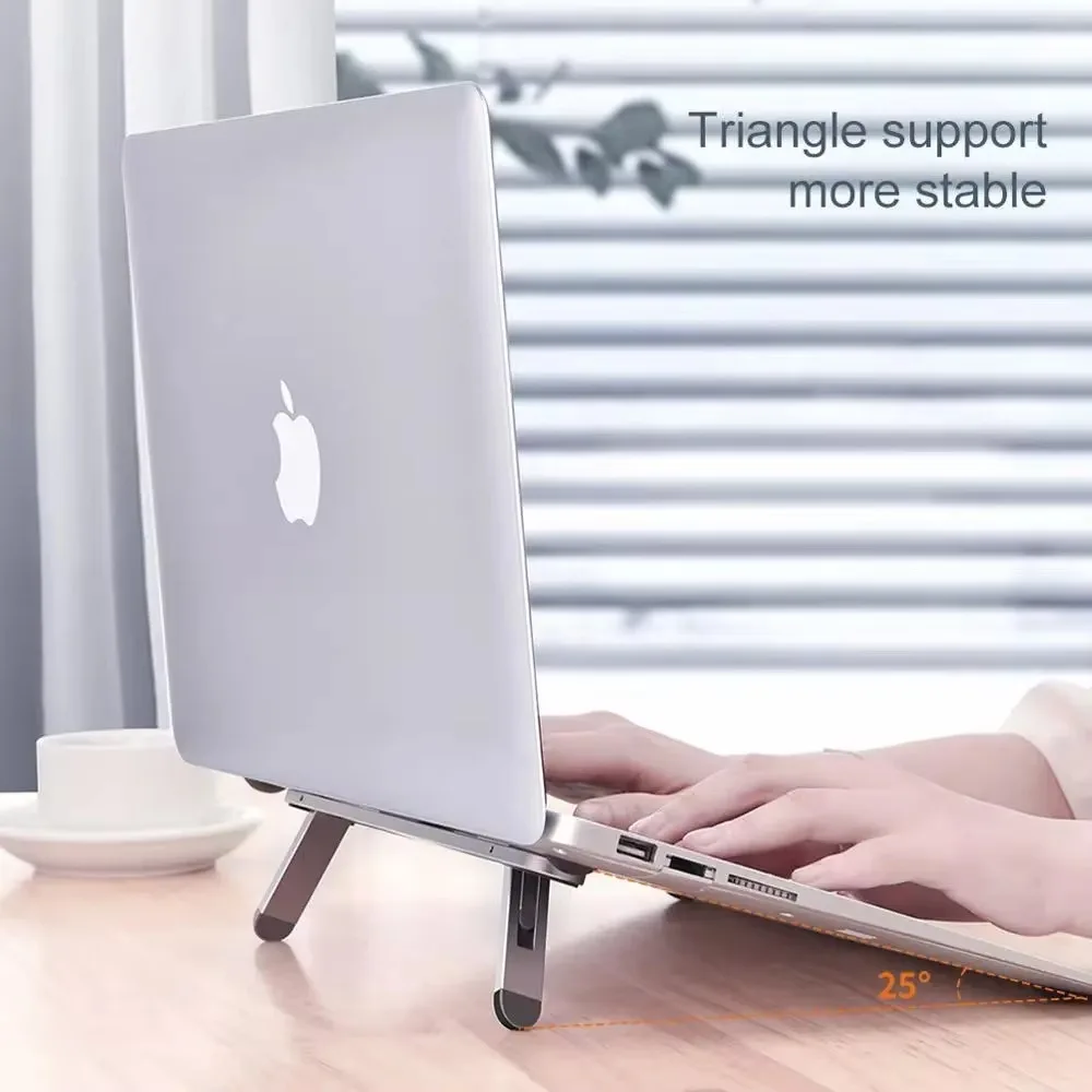Eary Portable Laptop Stand For Desk Basics Ergonomic and Foldable Macbook Holder Adjustable Riser Fits all Notebook up to 17 In