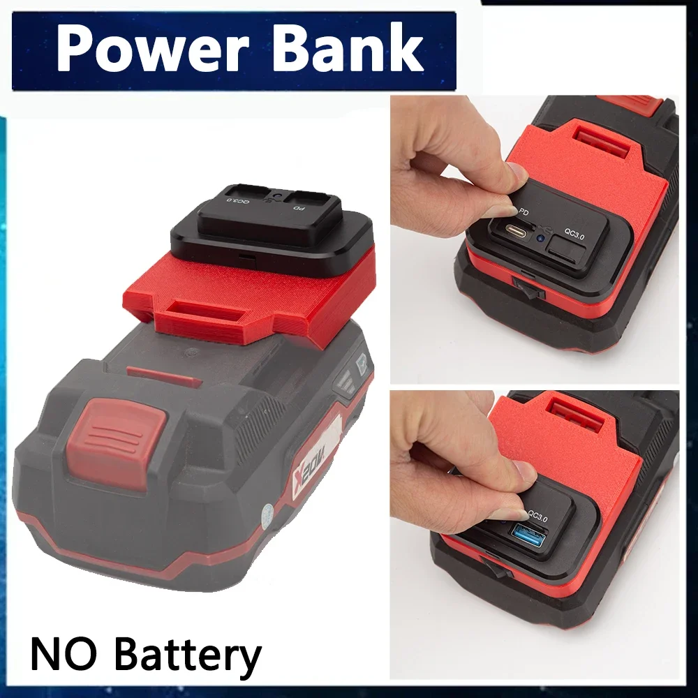 Ricarica Rapida Per La Banca Di Alimentazione Di Conversione Della Batteria Al Litio Parkside Lidl X20V Con 1 Interfaccia Usb E 1 Di Tipo C Per Telefo
