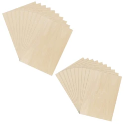 10 Piece Plywood Panels A3 Wooden Panel Fretsaw Wood For DIY Woodworking, Laser Processing, Model Making 400 X 300 X 2 Mm