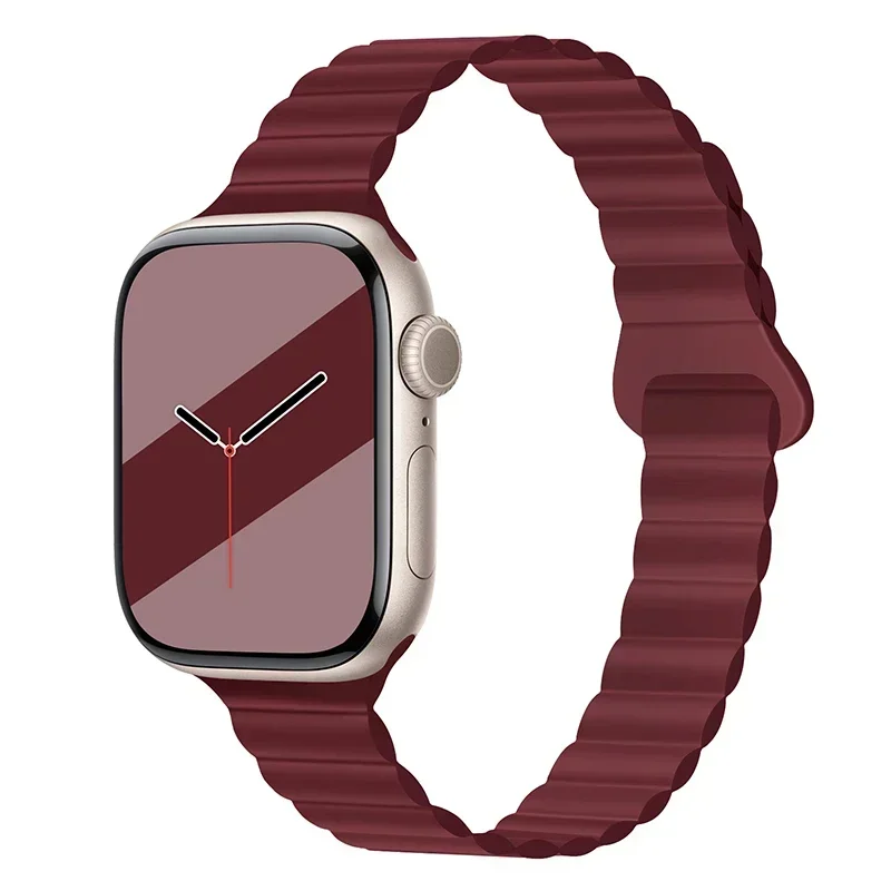 Damen Slim Silikonarmband Magnetarmband für Apple Watch S11 10 46/42 mm 45 mm 44 38 mm 40 mm 41 mm 42 mm iWatch SE 9 8 7 6 5 4 3 2 1 – Detail 4