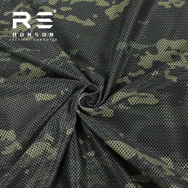 Mesh fabric 230gsm MC/MCBK camouflage fabric tactical tricot mesh for printed