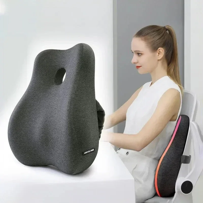 Car Seat Cushion Lumbar Back Cushion Car Back Cushion Car Cushion Memory Foam Office Chair Cushion Car Seat Support Waist Pillow Massage Lumbar Pain Relief Cushion Slow Rebound Orthopedic Pillow