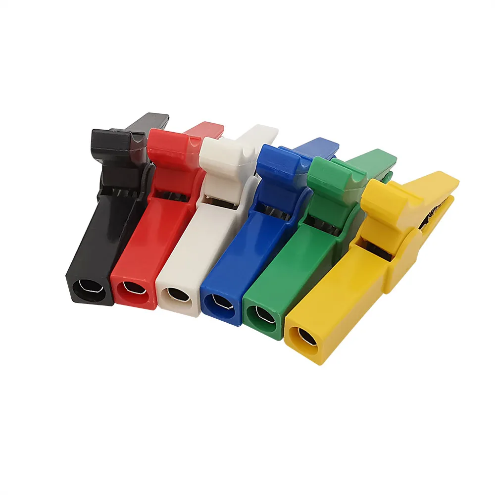 6Pcs Alligator Clips 55mm Battery Test Crocodile Clamp Connector For Banana Plug 4mm Multimeter Pen Cable Probes alligator clips test clip