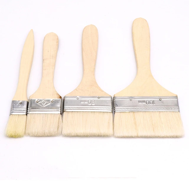 5/1pcs 2/3/7inch Paint Brushes with Wooden Handle BBQ Brush Paint Brush for  Wall And Furniture Paint Brush Wooden Cleaning Brush - AliExpress