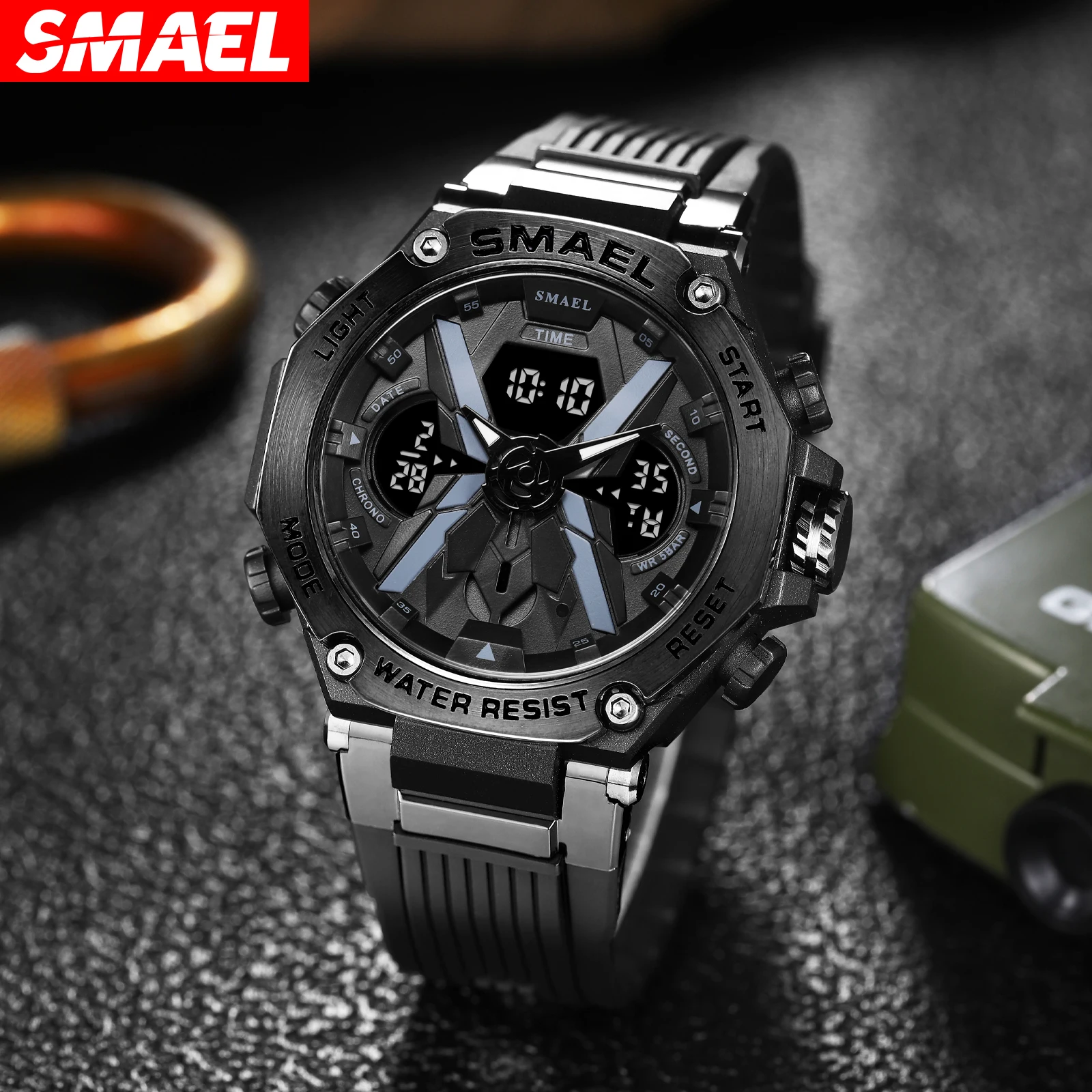 SMAEL 8087 alloy men's multifunctional sports waterproof electronic watch 2