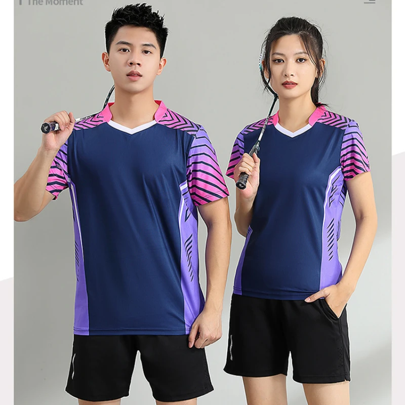 Summer Outdoor Fitness Sports Badminton Sets Women Quick Dry Breathable Tennis Short Sleeve Men Simplicity Fashions Casual Suits