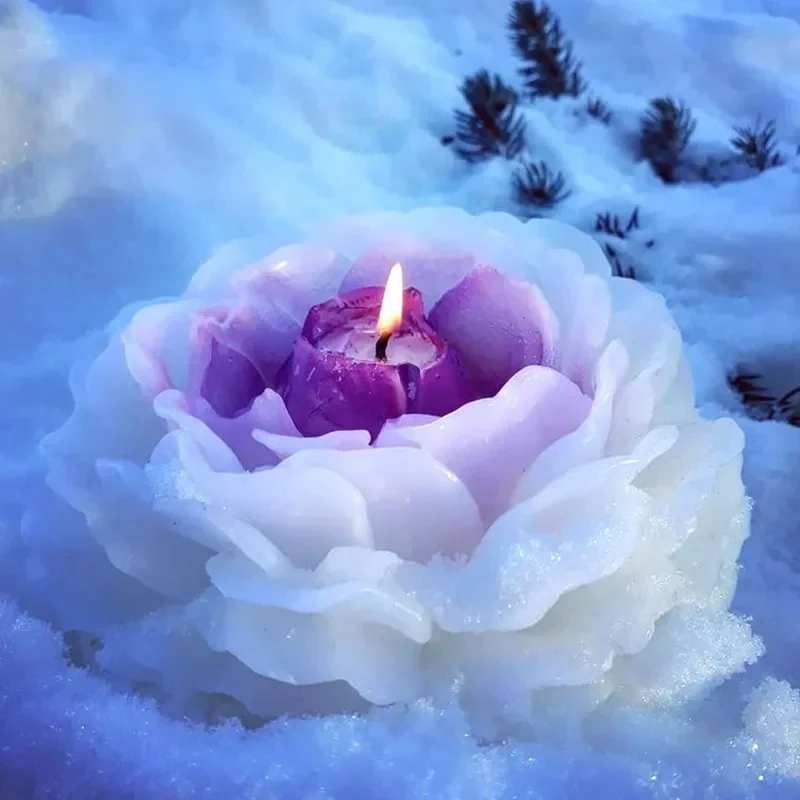 3D grande peonia stampo per candele in Silicone fai da te fatto a mano fiore creativo aromaterapia gesso resina sapone fare fornure K regali per la casa  15