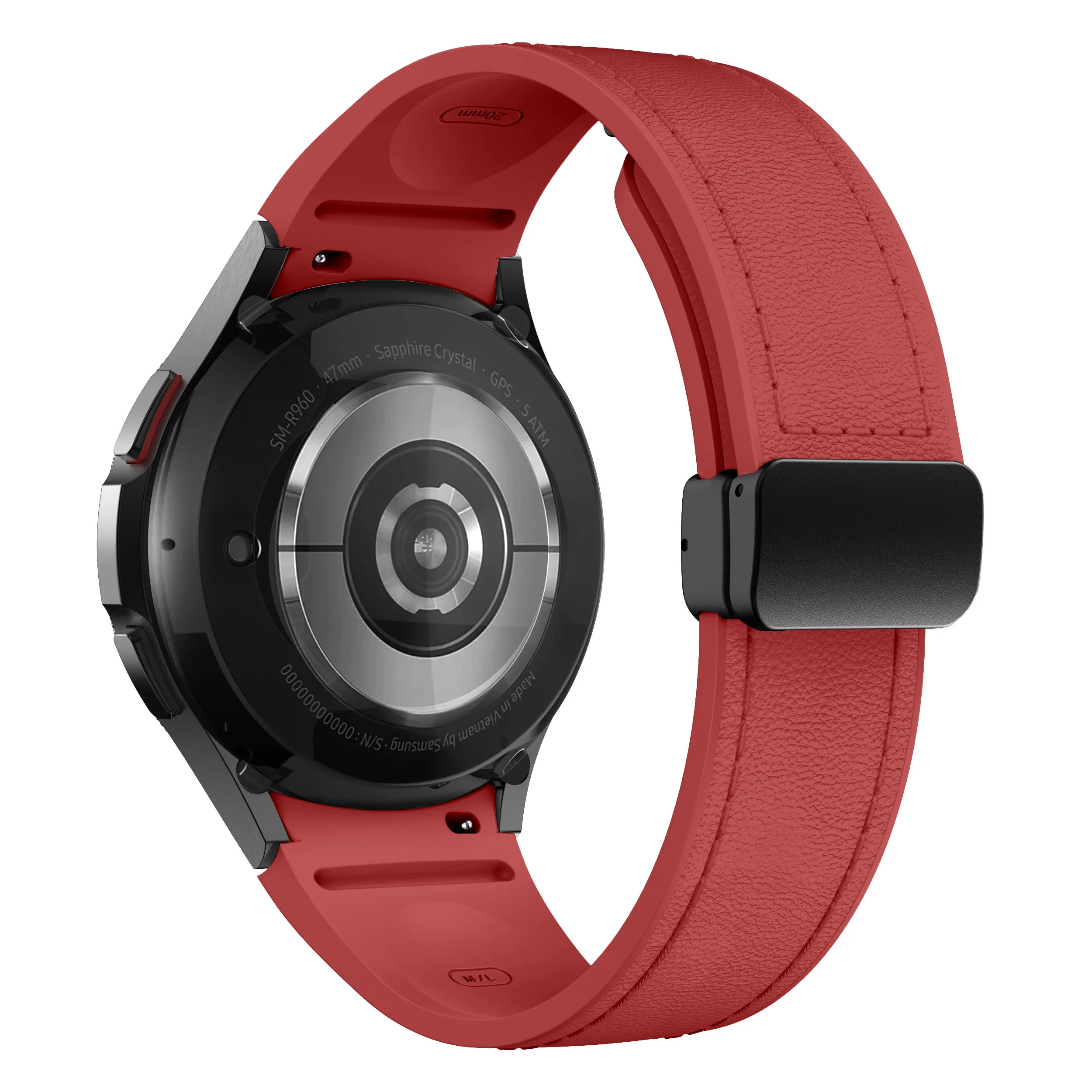 Elegant Genuine Leather and Silicone Watch Strap - Premium Quality Bracelet