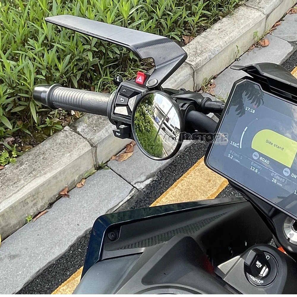 Motorcycle Mirror Motorcycle Mirrors Motorcycle Circular Handle Rearview Wide Angle Mirror For Husavarna 701 SM/Enduro FC350/450 FE250/350/501/450 TC125/250