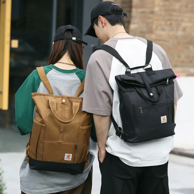 Men Women Retro Trendy Backpack Street Computer Bag Multi functional Portable Single Shoulder Diagonal Backpack Travel Bag