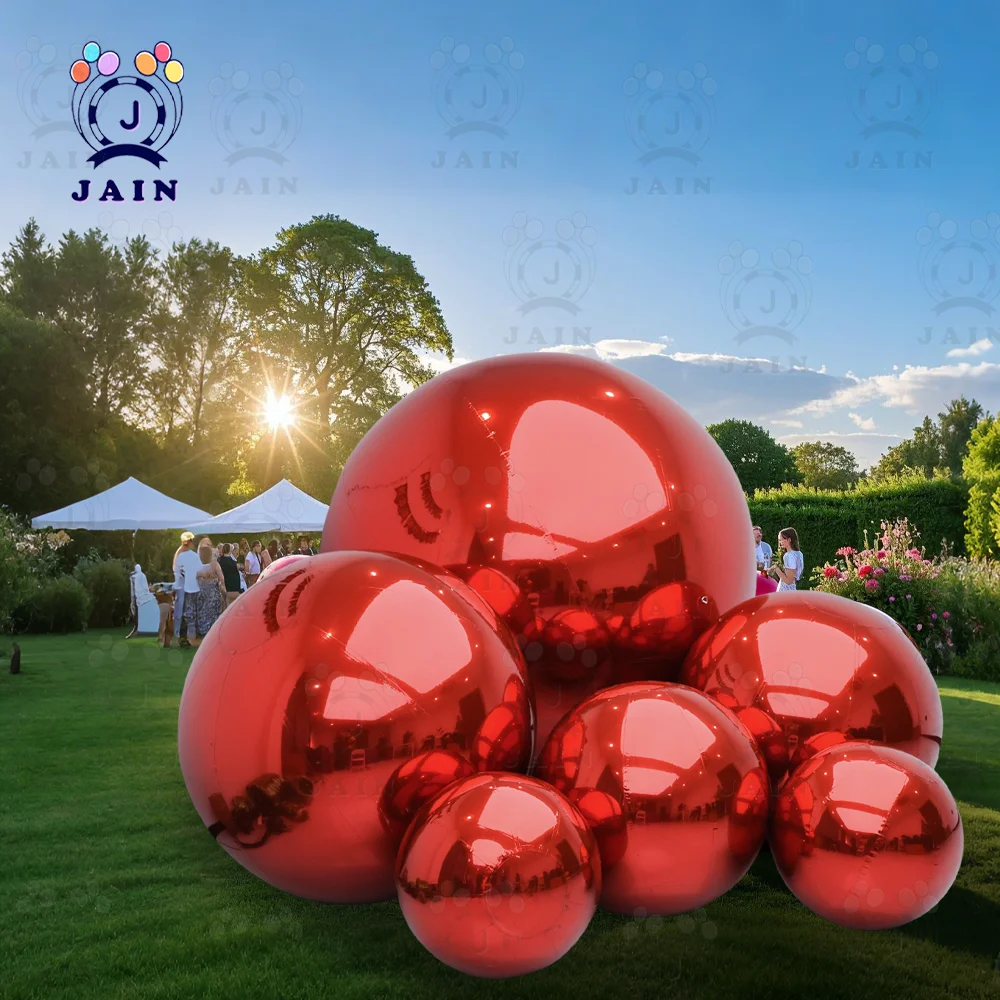 Inflatable Mirror Ball with Pump Big Shinny Balls Decorative Ball for Oktoberfest Christmas Party Birthday Rental