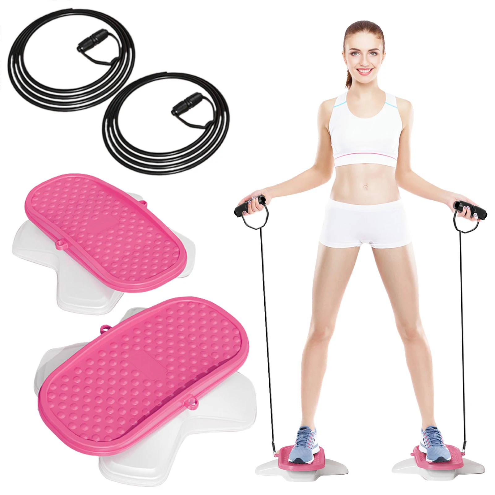 Twist Exercise Board Waist Twisting Disc, Silent Exercise, Fitness  Equipment, Portable Losing Weight Machine Massaging Board for Students  Adult, Pink