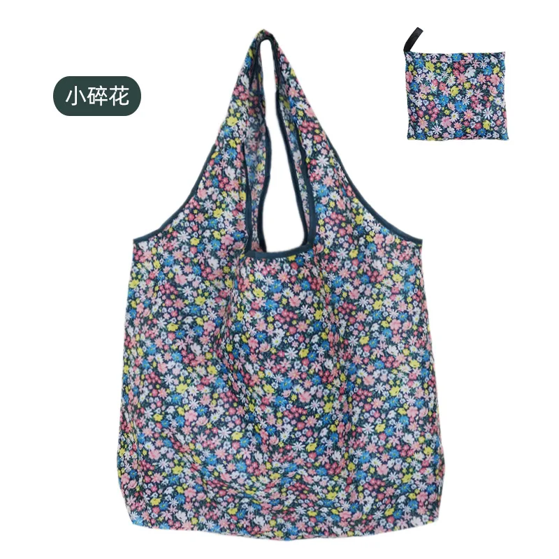 Foldable Shopping Bags Big Size Thick Nylon Large Tote ECO Reusable Polyester Portable Shoulder Women's Handbags Folding Pouch
