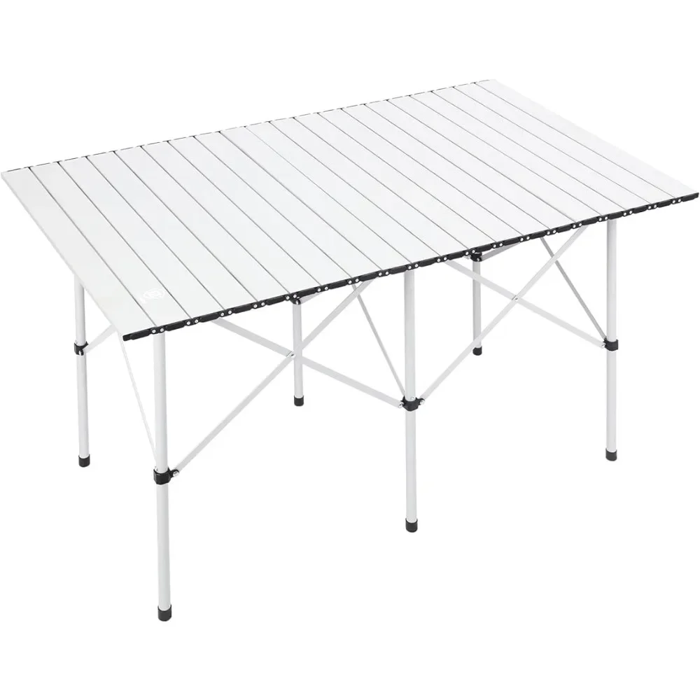 

Camping Table 4-6 Person Portable Roll Up Aluminum Table With Carry Bag for Outdoor White Fold Up Lightweight Restaurant Tables