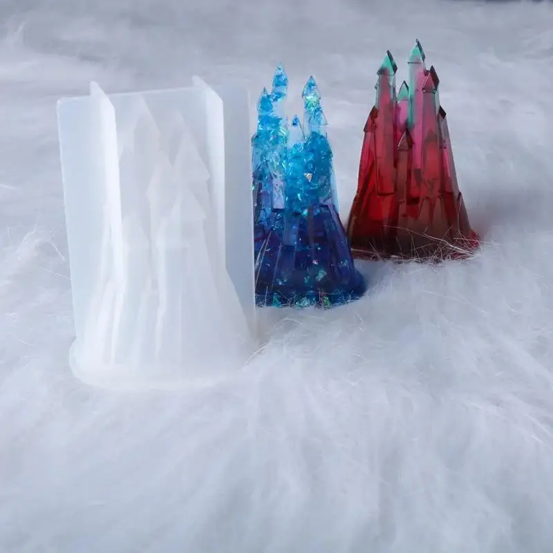 Handmade DIY Molds Resin Crystal Epoxy 3D Three-dimensional Castle Silicone Mold Castle Manual Decoration Silicon Moulds Gifts