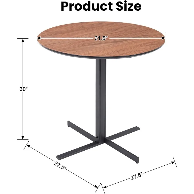 32'' Small Round Dining Table for 2-4 Person, Modern Multipurpose Round Conference Table Small Coffee Meeting Table 3