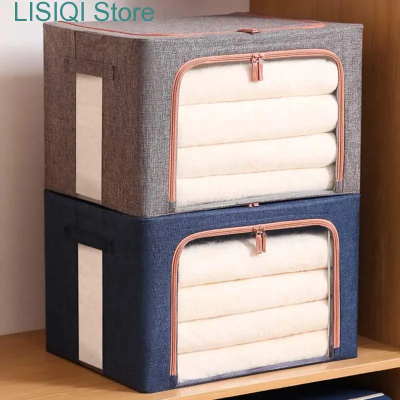 

New Large Capacity Clothes Storage Bags Closet Organizer Comforter Blankets Foldable Bedding Container with Clear Window