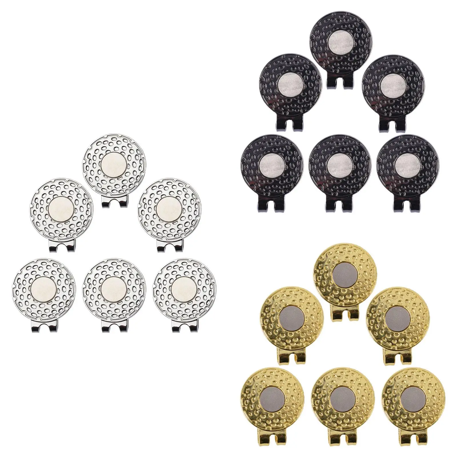 6x Magnetic Golf Hat Clips Gift Golf Ball Marker Cap Holders for Gloves Bags