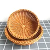 22cm/25cm Round Natural Fruit Baskets Food Storage Bowl Decorative Rattan Wicker Serving Basket For Dessert Snacks Bread Baskets 1
