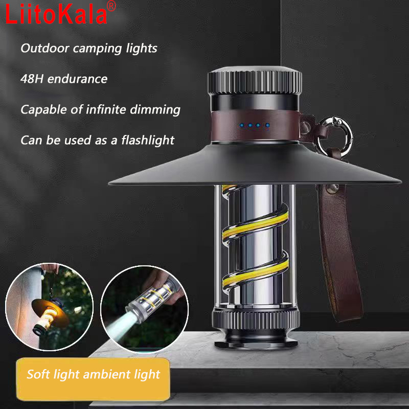 LiitoKala LF-818 Outdoor camping lamp long battery life portable multifunctional retro atmosphere lamp lighting tent lamp