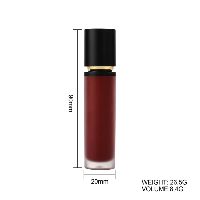 

Custom Frosted Bottle Matte Lipgloss Waterproof Non-stick Cup Long Lasting Glossy Matte Easy To Wear Sexy Lips Makeup Bulk