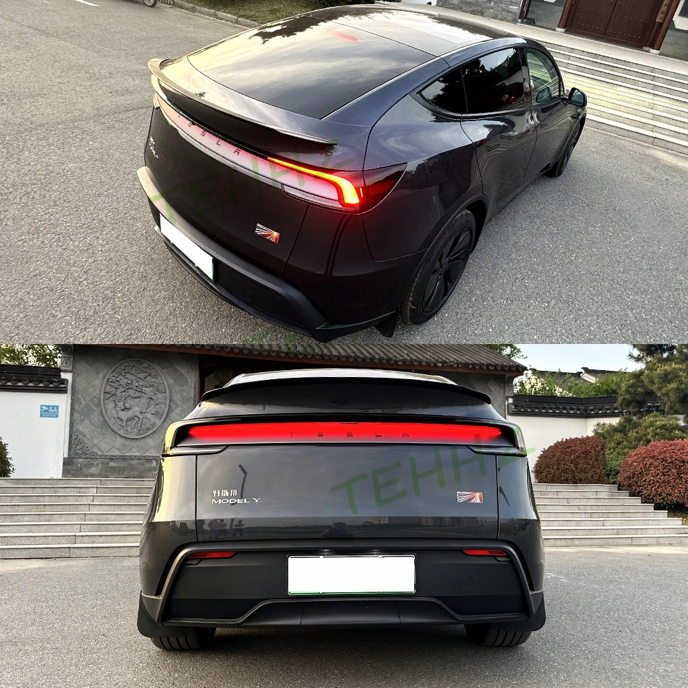 Alerón Trasero Para Tesla Model Y Juniper 2025/2026 - ABS Negro Brillante, Adhesivo, Mejora Aerodinámica