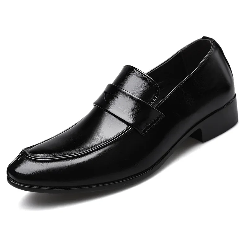 Men Leather Shoes New British Business Dress Shoes Fashion Pointed Social Casual Zapatos Hombres