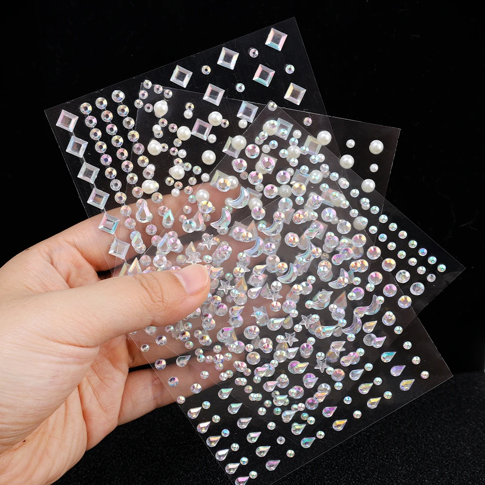 Resin Adhesive Face Stickers 3D Shiny Rhinestone Eye Decoration