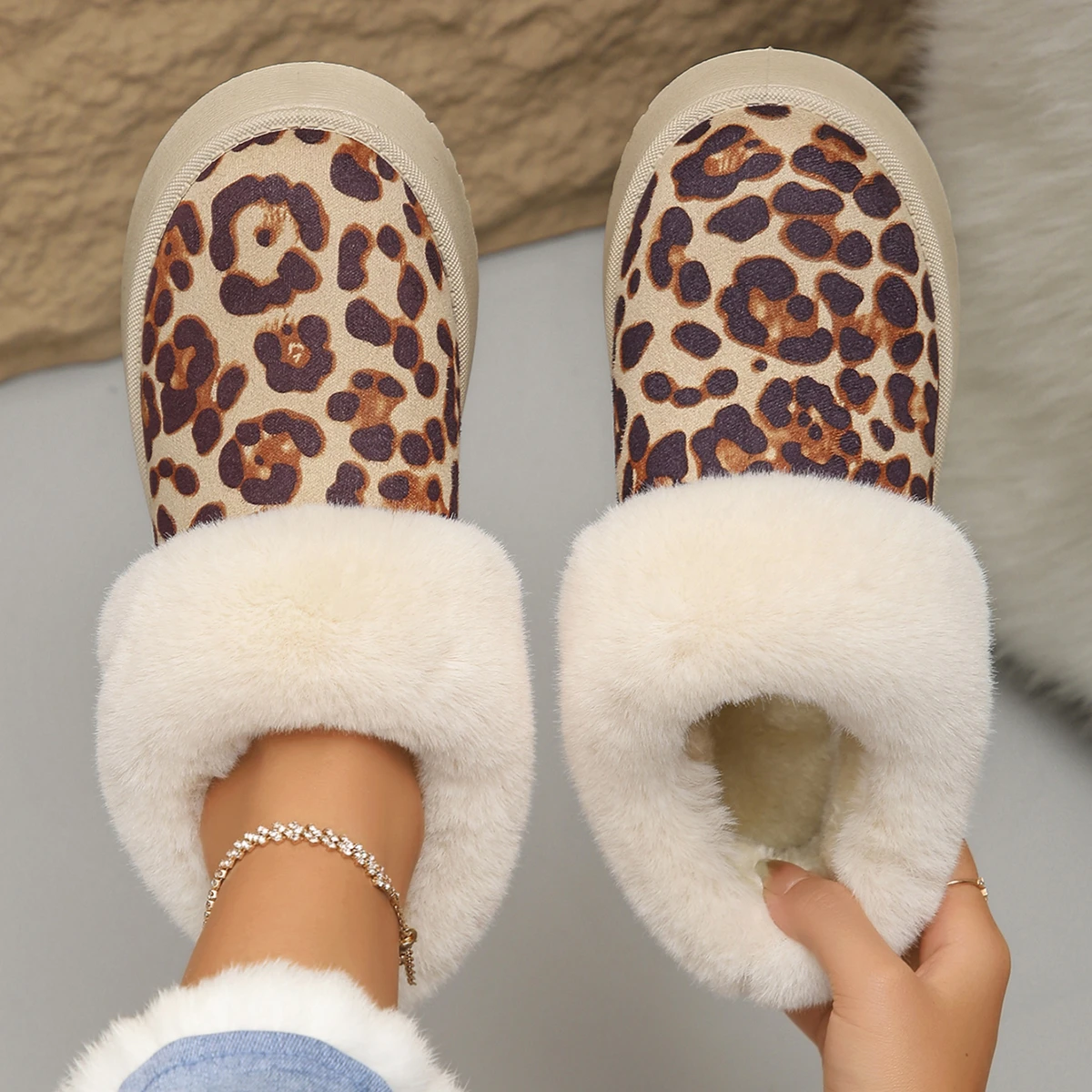 Woman Casual Platform Snow Boots Winter Leopard Designer Trend Outdoor Warm Comfort Non Slip Boots for Women