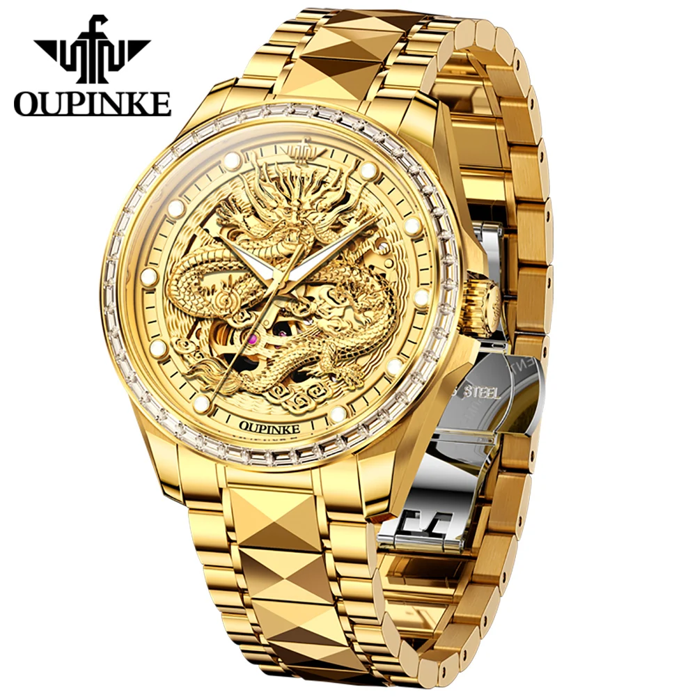 OUPINKE 3276 Golden Wristwatch for Men Imported MIYOTA Movement TOP Luxury Watch Men