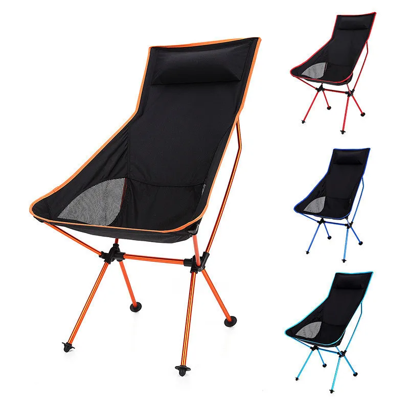 

Outdoor Camping Chairs For Adults Folding Moon Chair Portable Hiking Seat Beach Fishing Chair Garden Picnic Furniture
