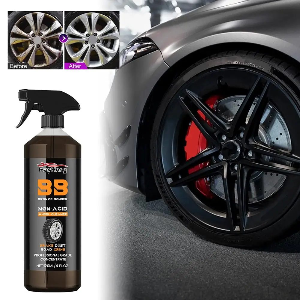 

120ml Wheel Cleaner Strong Non Acidic TruckWheel Metal Dust Remove Removal Spray Chemical Auto Detail Cleaning Kit Rust Car K7D8