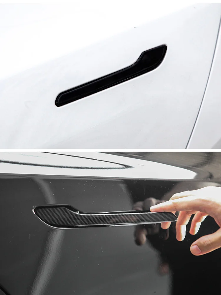 Fit For Tesla Model 3/Y 2020-2022 White Car Outside Door Handle Cover Trim  4PCS