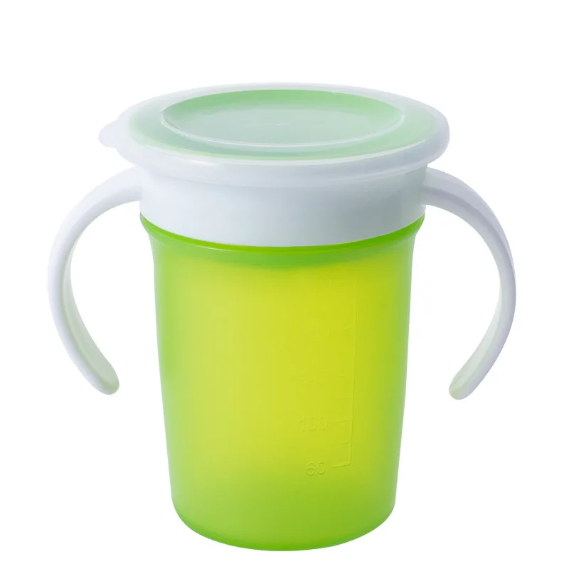 360° Rotating Leakproof Baby Drinking Cup with Flip Lid & Double Handles