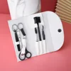 Men's Stainless Steel Eyebrow Trimming Clip 5-piece Set Beginner Eyebrow Trimming Knife Scissors Eyelash Comb Set Makeup Tool 4