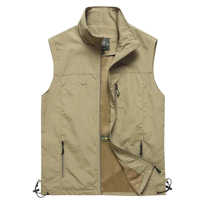 Outdoor Mens Vests 2022 Multi-pockets Hiking Work Photography Golf Vest Man's Fish Vest Waterproof Breathable Waistcoat Size 6XL