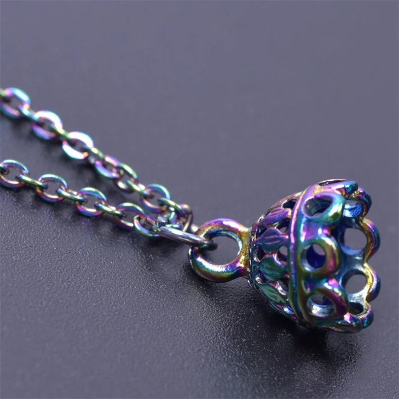 

20pcs/Lot Rainbow Color Lampshade Hollow Lace Pattern Bead Caps Charms Metal Alloy Pendant For Jewelry DIY Making Accessories