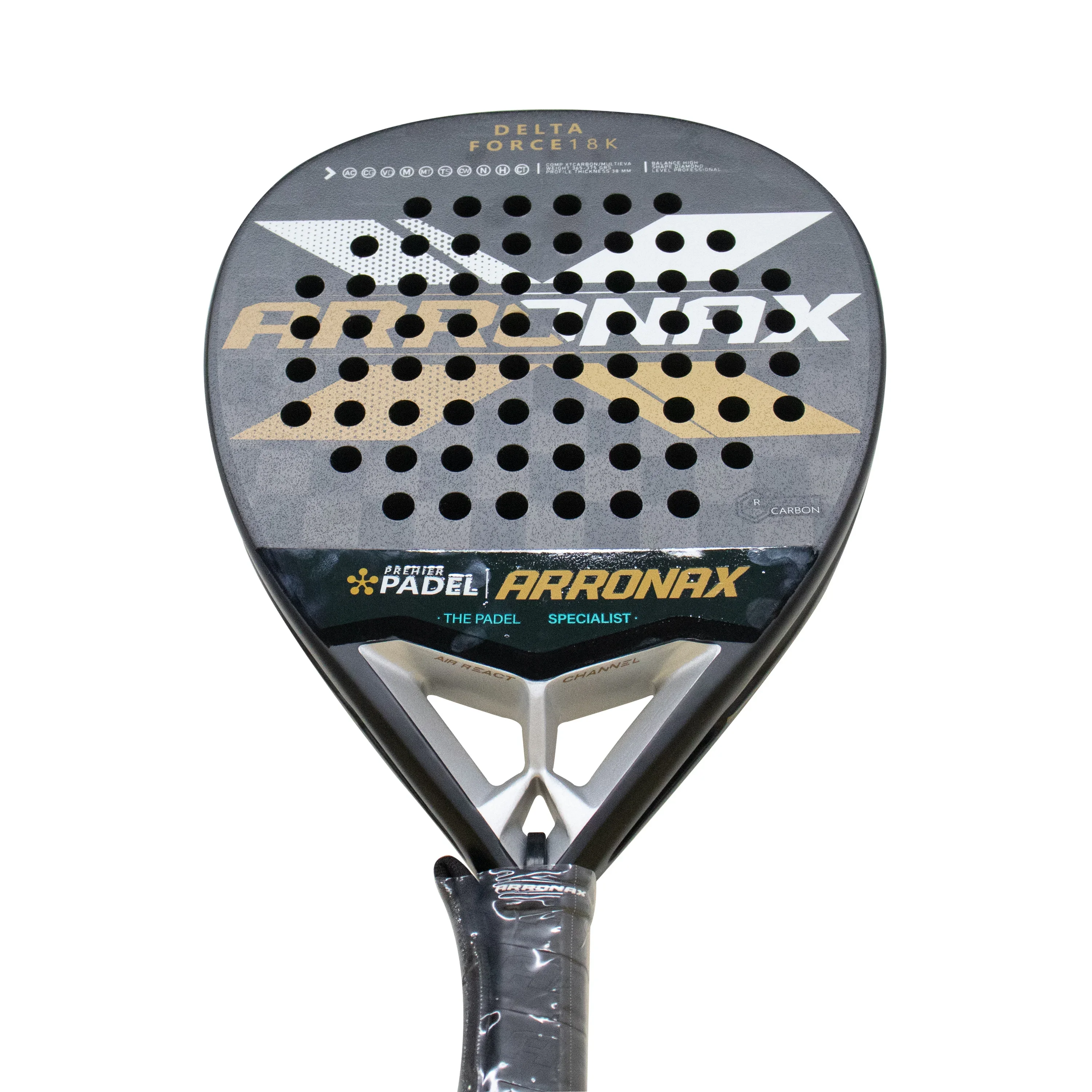 Padel Tennis Racket 18K Carbon Fiber with EVA SOFT Memory Paddle High Balance Power Surface for Men Women Training Accessories