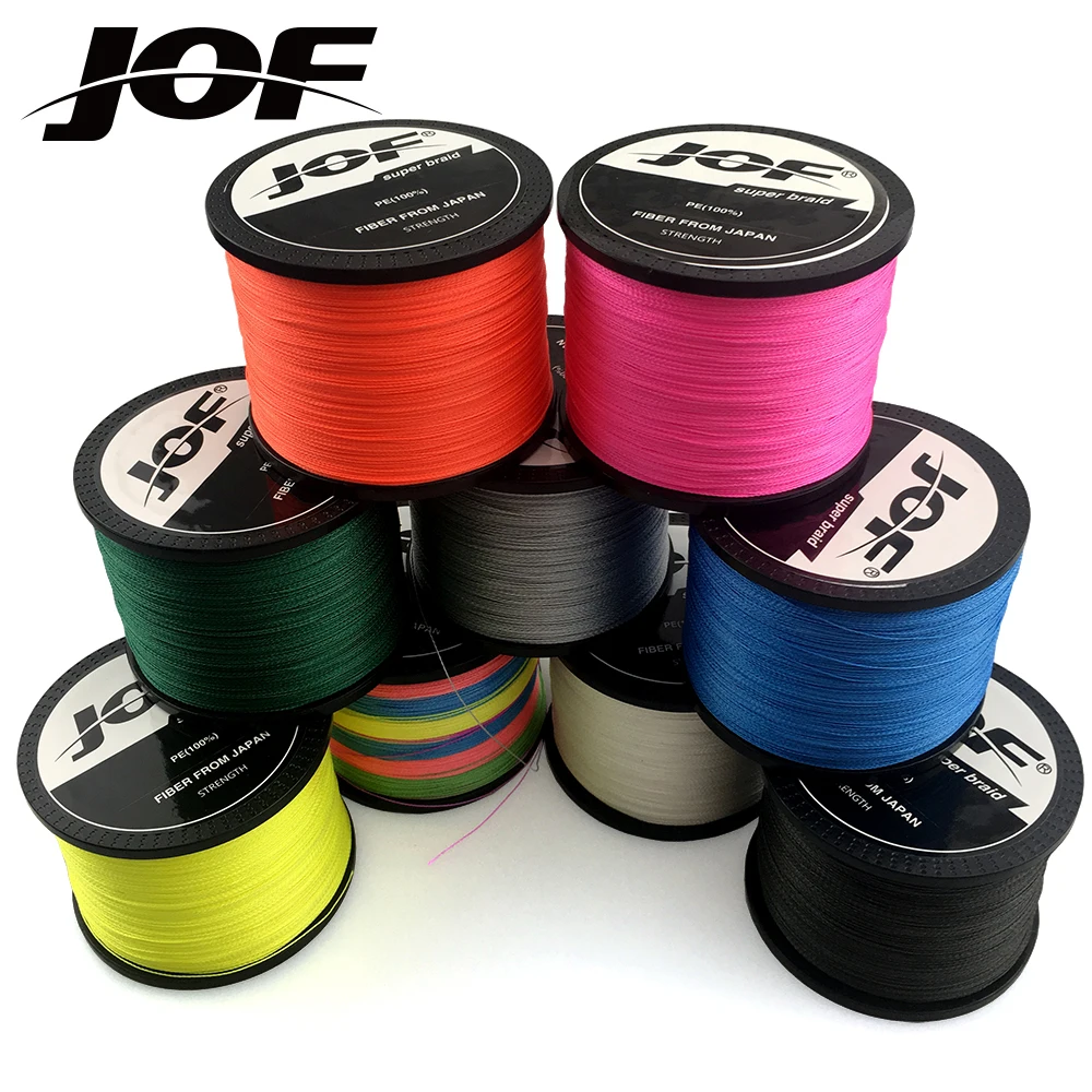 JOF PE Braided Wire Fishing Line  4 Strands 1000M 500M Japan Strong Multifilament Fiber Fishing Line 0.10mm-0.70mm 16 strands fishing braided line 300m 500m 1000m 1500m multifilament multicolor japan saltwater fishing line